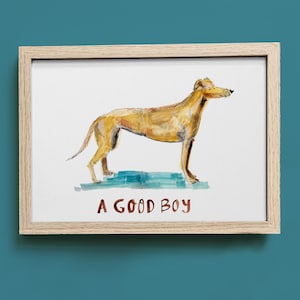 Hound Dog Fine Art Print - Greyhound, Whippet and Lurcher A4 Wall Art for Sustainable Decor & Unique Gifting