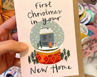 First Christmas In Your New Home Card, New Home Christmas Card, New House Card for Couple, Congratulations Christmas card, Faye Finney