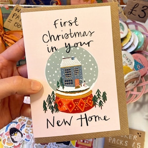 New Home Card | First Christmas in Your New Home, Couple's Congratulations Card, Festive Holiday Greeting