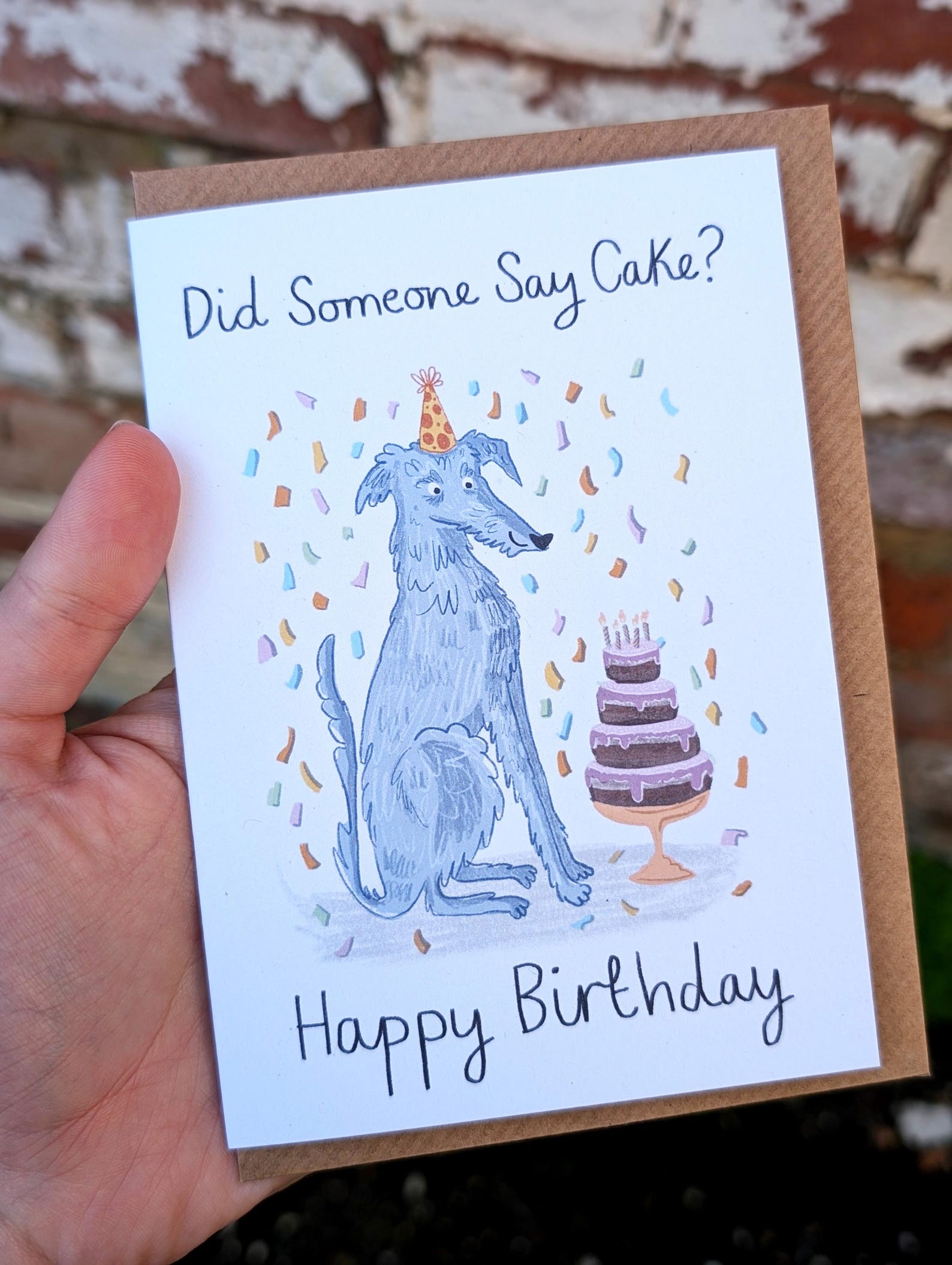 Funny Dog Birthday Card: Recycled Card Stock, Cake Design - Etsy