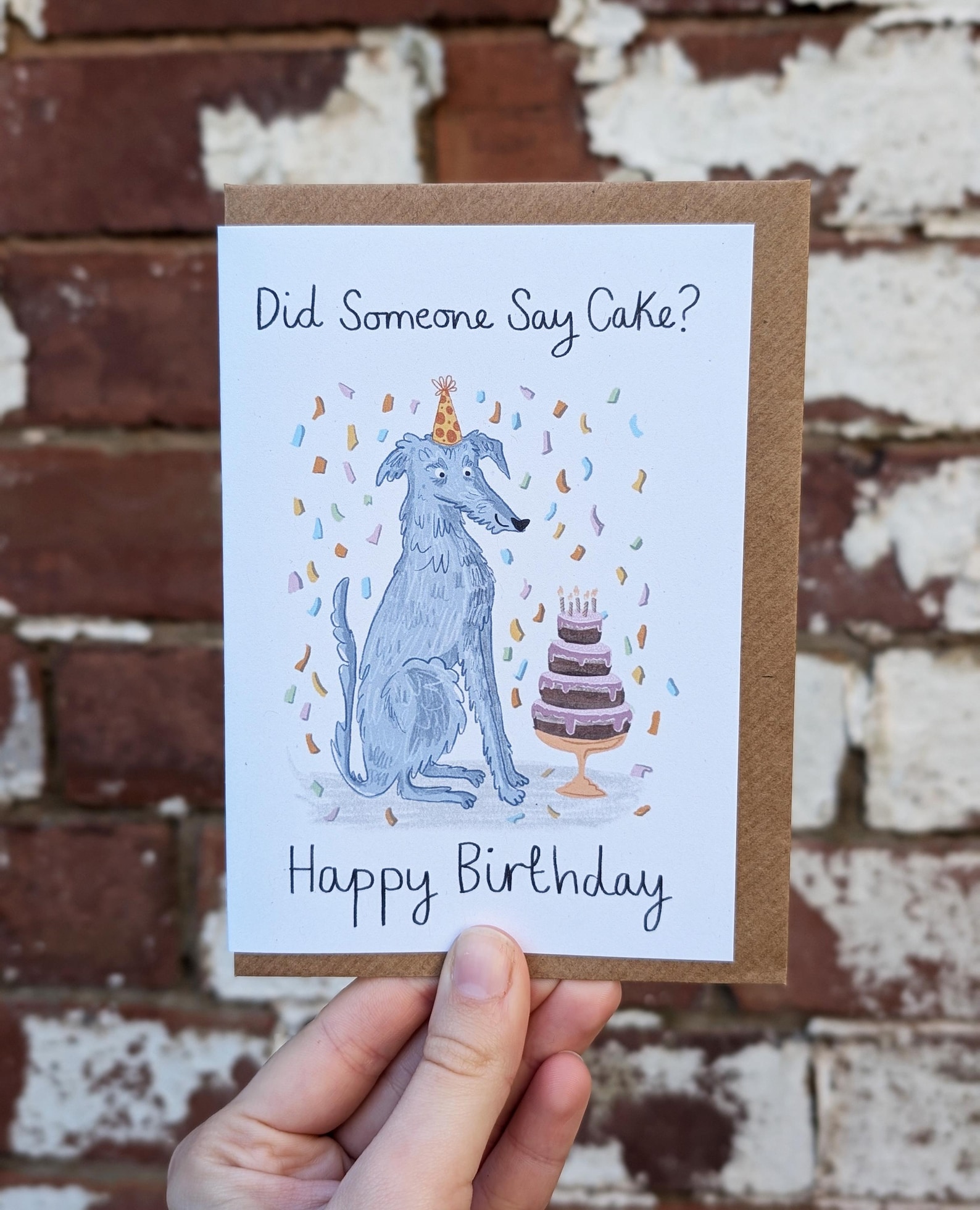 Funny Dog Birthday Card: Recycled Card Stock, Cake Design - Etsy