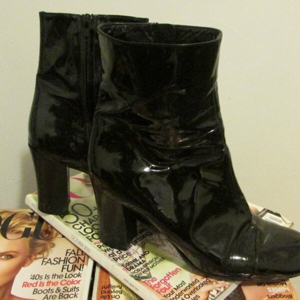 Reserved for Eleanor - Prada Boots, Patent Leather Boots, Women's Designer Shoes Size 39