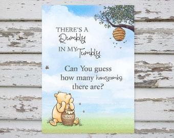 Guess How Many Honeycombs Baby Shower Game, Winnie Pooh Baby Shower, Classic Winnie Pooh Baby Shower, Baby Shower Sign, INSTANT DOWNLOAD