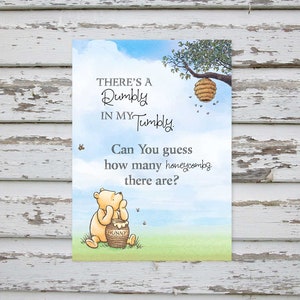 Winnie the pooh theme baby shower game. Guess how many honeycombs