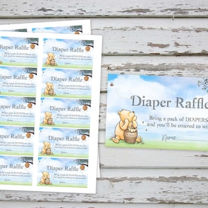 Classic Winnie The Pooh Diaper Raffle, Winnie Pooh Baby Shower, Winnie Pooh Diaper Raffle, Classic Pooh Baby Shower INSTANT DOWNLOAD