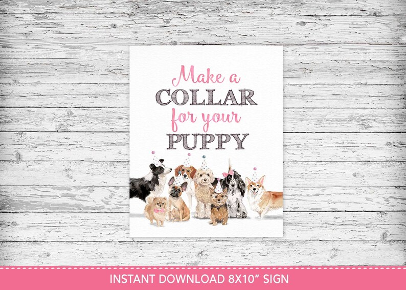 Make a Collar Sign Make a Collar for Your Puppy Sign Etsy