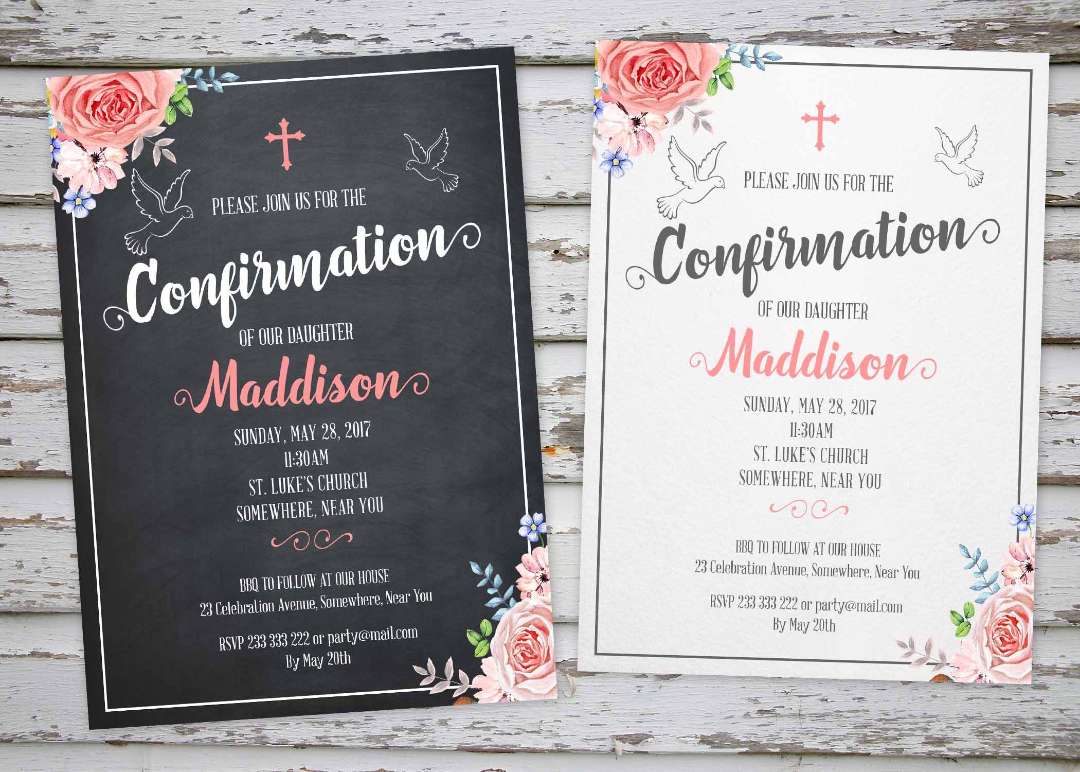 Invitation Confirmation Confirmation Merci Carte Etsy