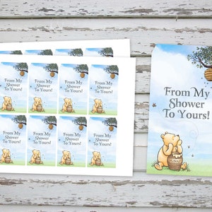From My Shower To Yours Tags, Winnie The Pooh Tags, Winnie Pooh Favor Tags, Baby Shower Gift Tags, Classic Pooh Baby Shower INSTANT DOWNLOAD