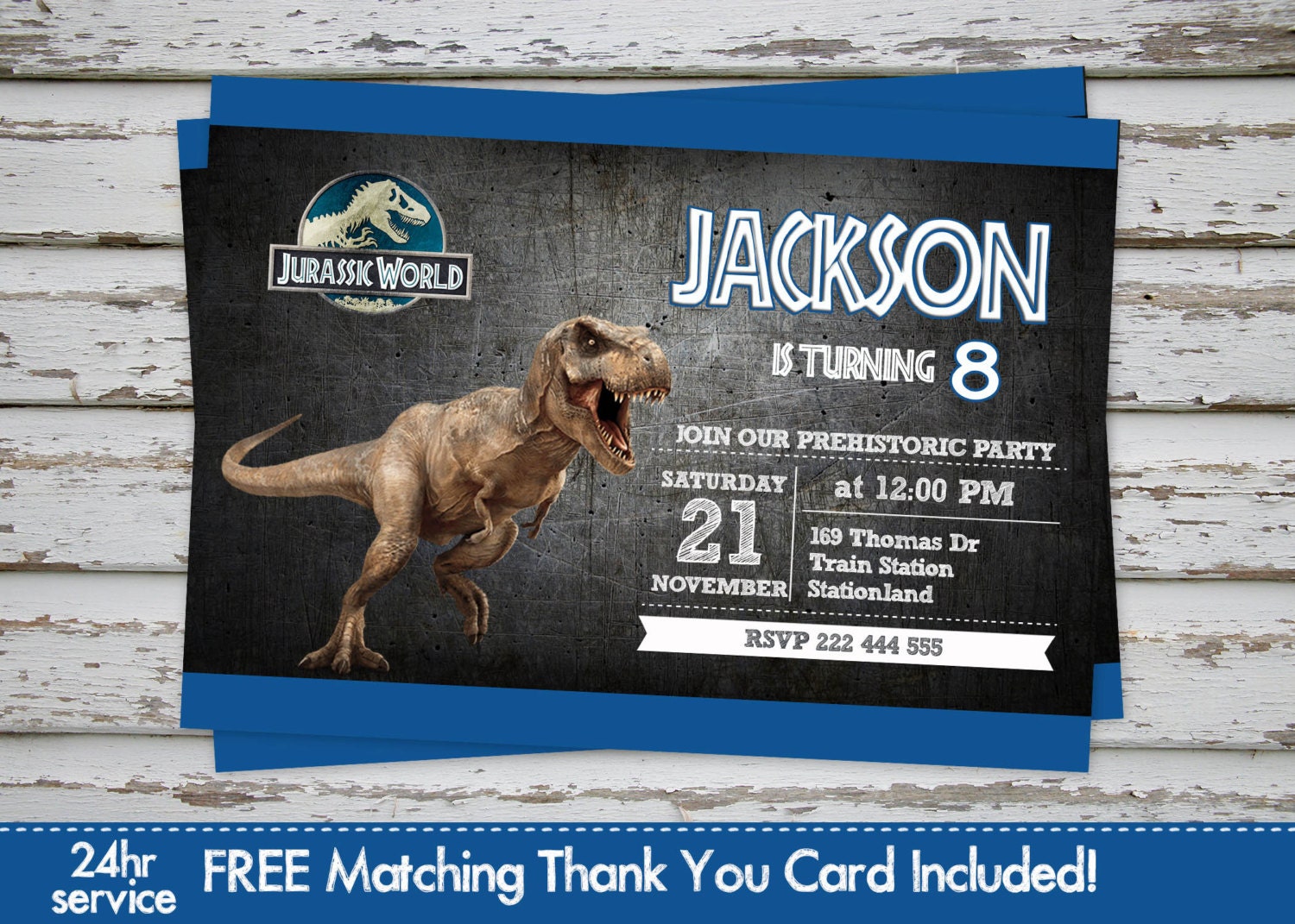 Jurassic World Party Invitation Danniversaire De Jurassic Etsy France