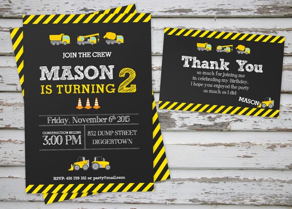 Construction Truck Party Invitation Printable Il_570xn