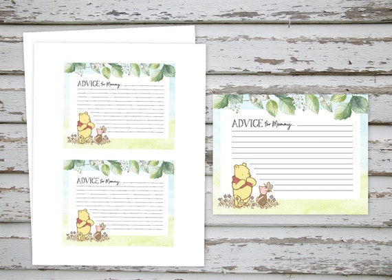 Classic Winnie The Pooh Baby Shower, Winnie Pooh Baby Shower, Winnie Pooh Advice for Mommy, Classic Pooh Baby Shower, Baby Shower Games Il_570xn