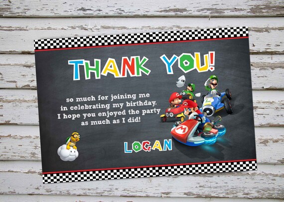 Mario Kart Birthday Party Invitation Super Mario Birthday Etsy