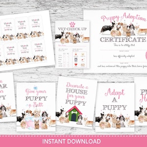 Fiesta de adopción de cachorros, Adoptar una fiesta de cachorros, Decoraciones de fiesta de cachorros, Adoptar una fiesta de mascotas, Fiesta de adopción de mascotas, Signo de Hospital de cachorros