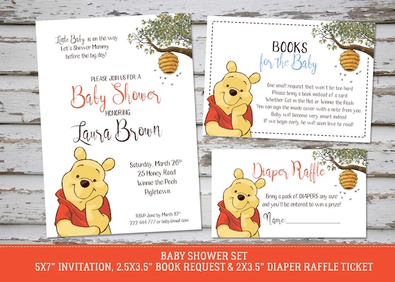 diy winnie the pooh baby shower invitations