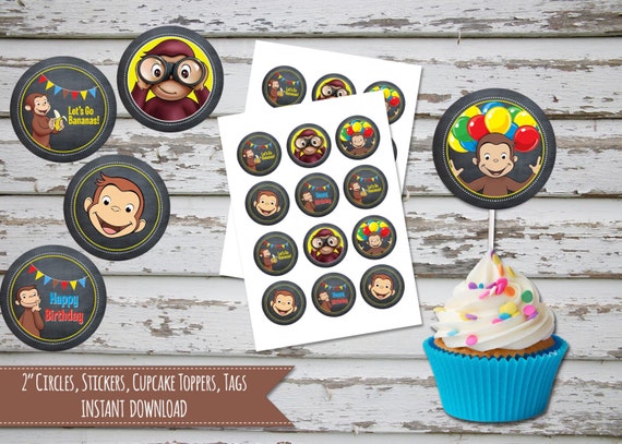 Curious George Cupcake Toppers Curious George Party Supplies