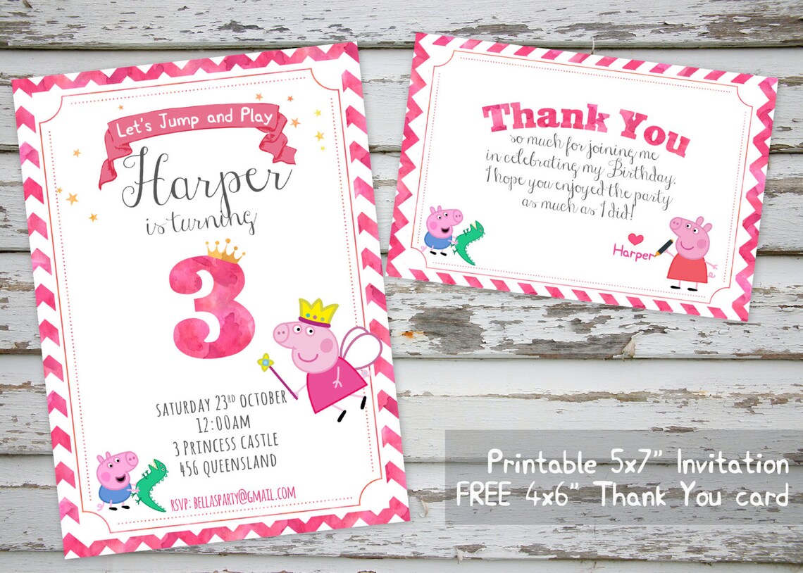 Peppa Pig Invitation Printable | Etsy