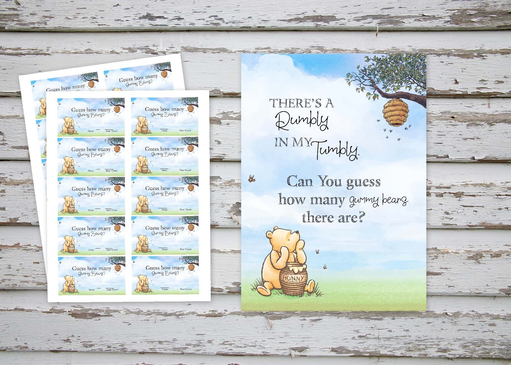  Winnie the Pooh Baby Shower Game - What's on your Phone :  Handmade Products