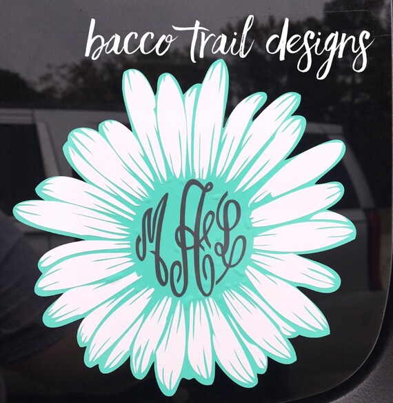Download Items similar to Daisy Monogram Decal on Etsy