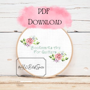 Bookmarks Are For Quitters Cross Stitch Pattern, Cross Stitch Pattern PDF, Downloadable Pattern, Book Lover Cross Stitch, Book Themed Art
