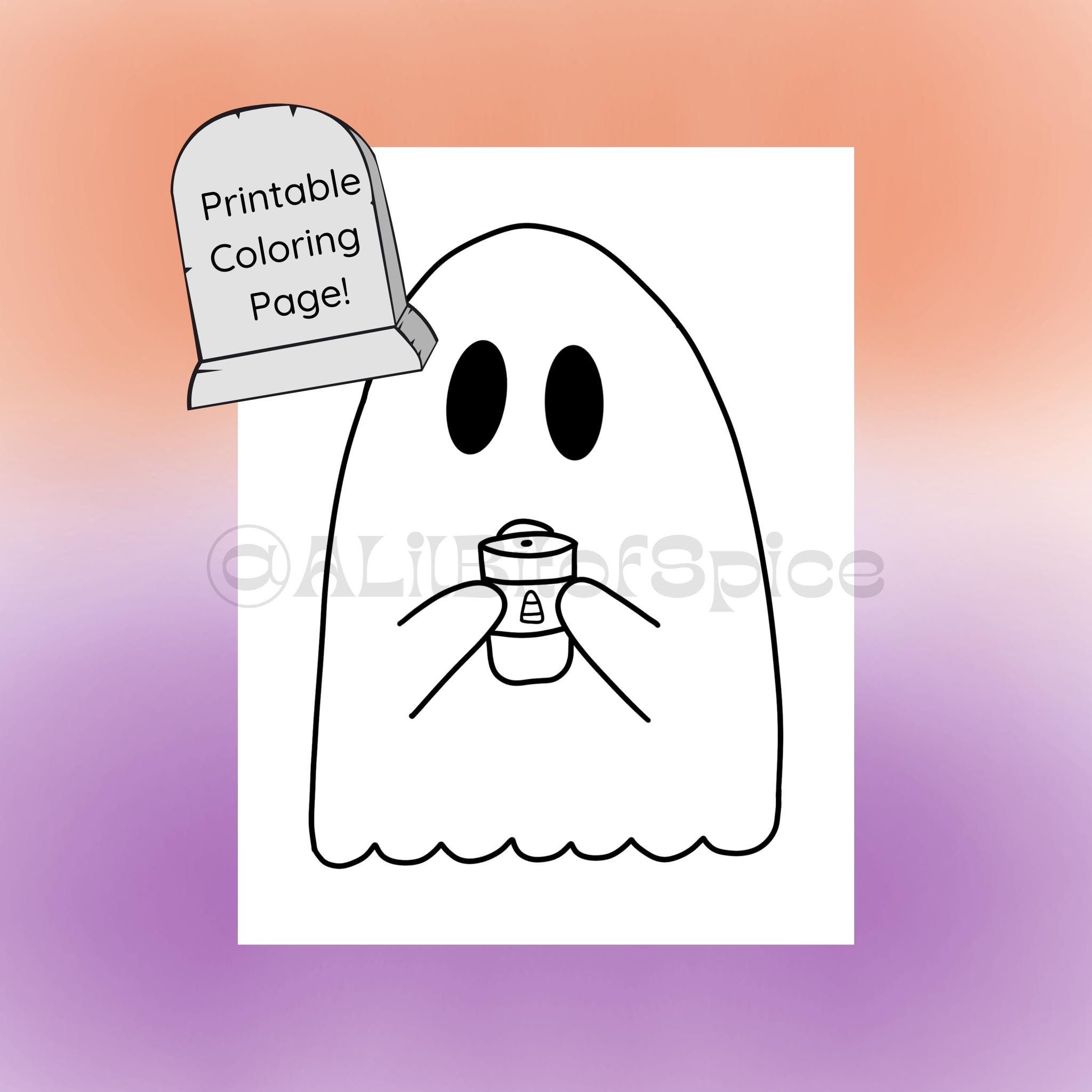 Halloween Coloring Page, Ghost Coloring Sheet, Printable Coloring Page ...