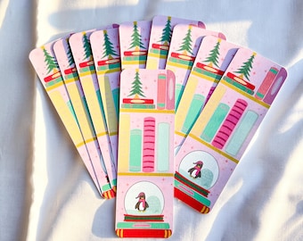 Christmas Bookmark, Winter Shelf, Holiday Bookmarks, Seasonal Bookmark, Bookmark Gifts, Gifts for Readers, Christmas Bookshelf