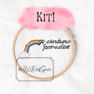 Rainbow Paradise Song Lyric Cross Stitch Kit: Adult Craft