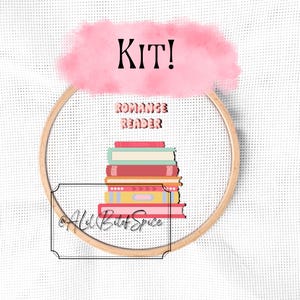 Romance Reader Cross Stitch Kit, Book Themed Cross Stitch Pattern, Craft Kit for Adults, Easy Cross Stitch Kit, Cross Stitch Kit for Readers