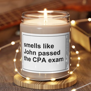 Op maat gemaakt CPA-cadeau, ruikt alsof je geslaagd bent voor het CPA-examen, sarcastische kaars, accountantscadeau