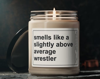 Regalo de lucha libre divertido, huele como una vela de luchador ligeramente por encima del promedio, regalo de broma de vela sarcástica