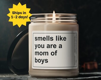 Funny Mom of Boys Gift, Smells Like You Are a Mom of Boys Candle, Mother's Day Gift for Boy Mama