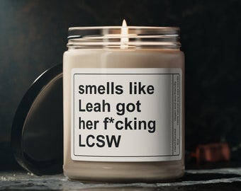 Regalo de graduación personalizado de LCSW, huele como si tuvieras tu maldita licencia en trabajo social clínico, regalo de trabajador social clínico con licencia