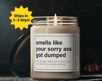 Funny Breakup Gift, Smells Like Your Sorry Ass Got Dumped Candle, Sarcastic Divorce Gift
