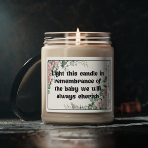 Miscarriage Candle, Pregnancy Loss Gift for Grieving Mom, Condolences for Infant Loss Gift