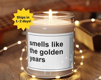 Regalo de jubilación divertido, huele a vela de los años dorados, regalo de jubilación feliz, regalo de nuevo jubilado, vela de jubilación