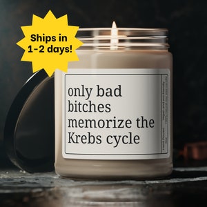 Pre-Med Student Gift, Medical School Acceptance Gift, Med Student Candle, MCAT exam gift, Pre Med Gift, Biochemistry Student