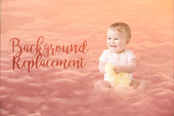 Background Replacement Fluffy Clouds Dreamy Photo Editing Great For Baby Birthday Cards Kid Party Birth Announcement Photoshop Service
