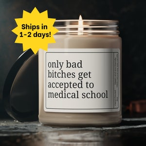 Medical School Acceptance Gift, Med School Gift, Med Student Candle, MCAT exam gift