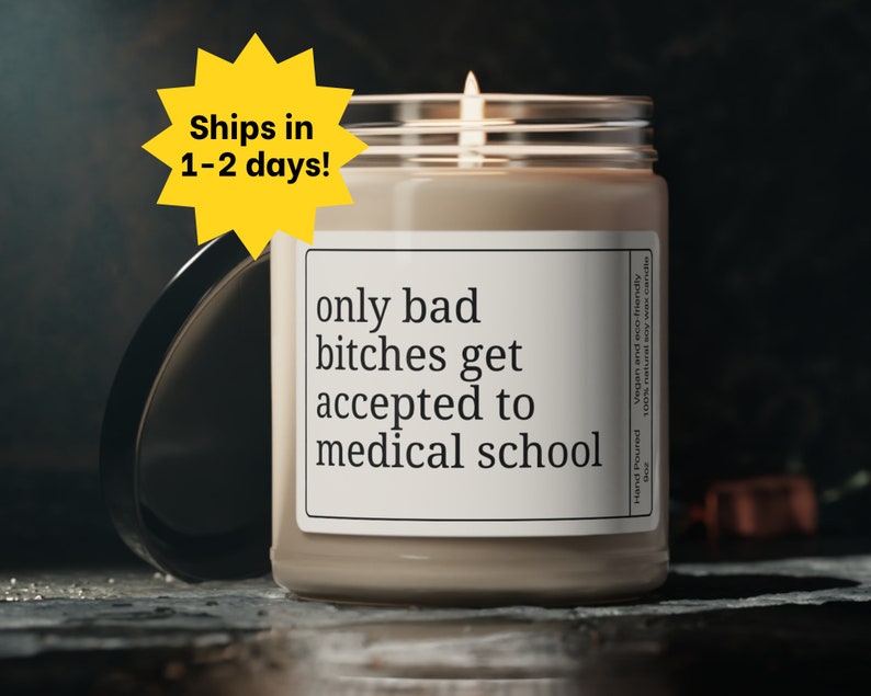 Regalo de aceptación de la escuela de medicina, regalo de la escuela de medicina, vela de estudiante de medicina, regalo de examen MCAT imagen 1