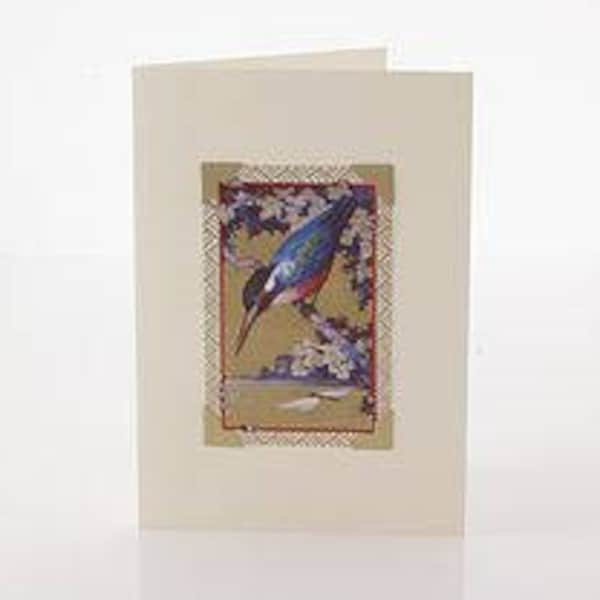 Art Deco Vintage Greeting Card: Blue Bird - FREE UK SHIPPING!