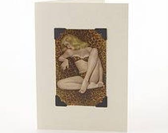 50s Pin Up Greetings Card by Vintage Playing Cards - FREE UK SHIPPING!
