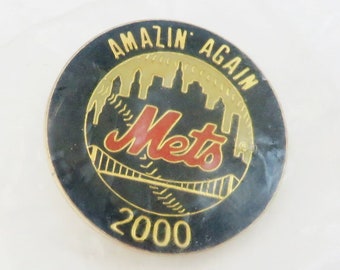 Mets Pin "Amazin Again Mets 2000" Still In Package Vintage Mets Pin Sports Pins Mets Memorabilia Baseball Memorabilia Vintage Baseball Pin