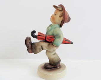 Hummel Boy With Umbrella Happy Traveler Hummel #109/0 Hummel Boy With Closed Umbrella Vintage Figurine Vintage Hummel 1960's