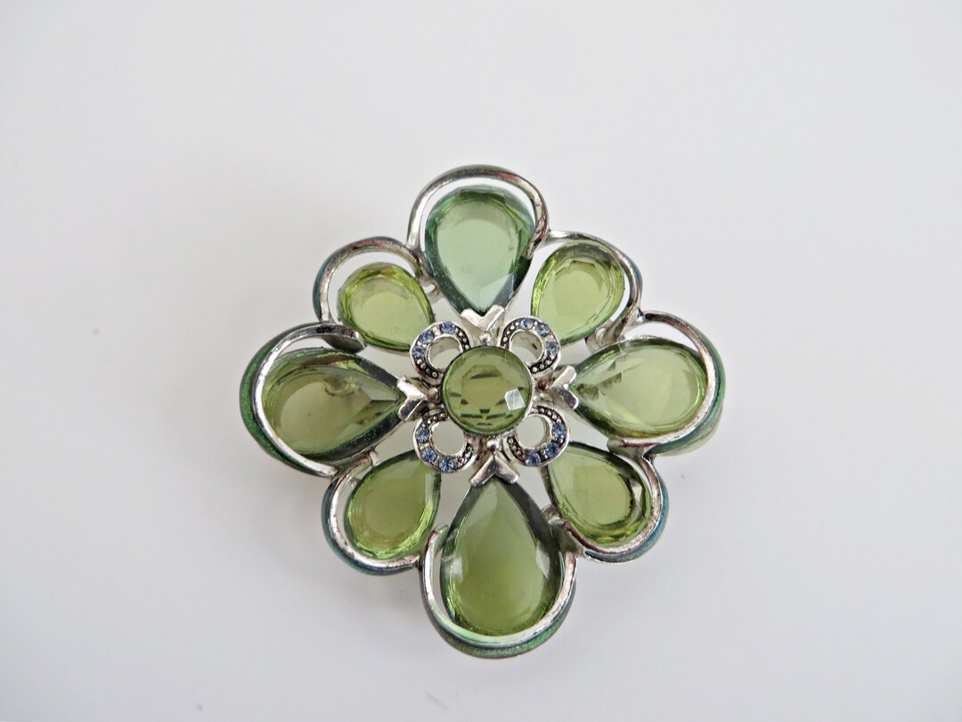 Large Crystal Brooch Brooch Vintage Ornate Brooch Vintage