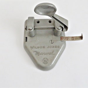 Vintage One Hole Punch 57, Wilson Jones Co. Cast Iron Metal Round