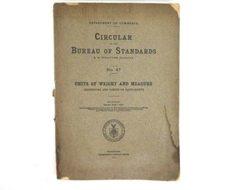 First Edition Book - 1st Edition Book - Department Commerce Circular Bureau Of Standards - Vintage Book No 47 - 1914 Book