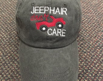 Jeep Hair Don't Care hat (full body jeep)