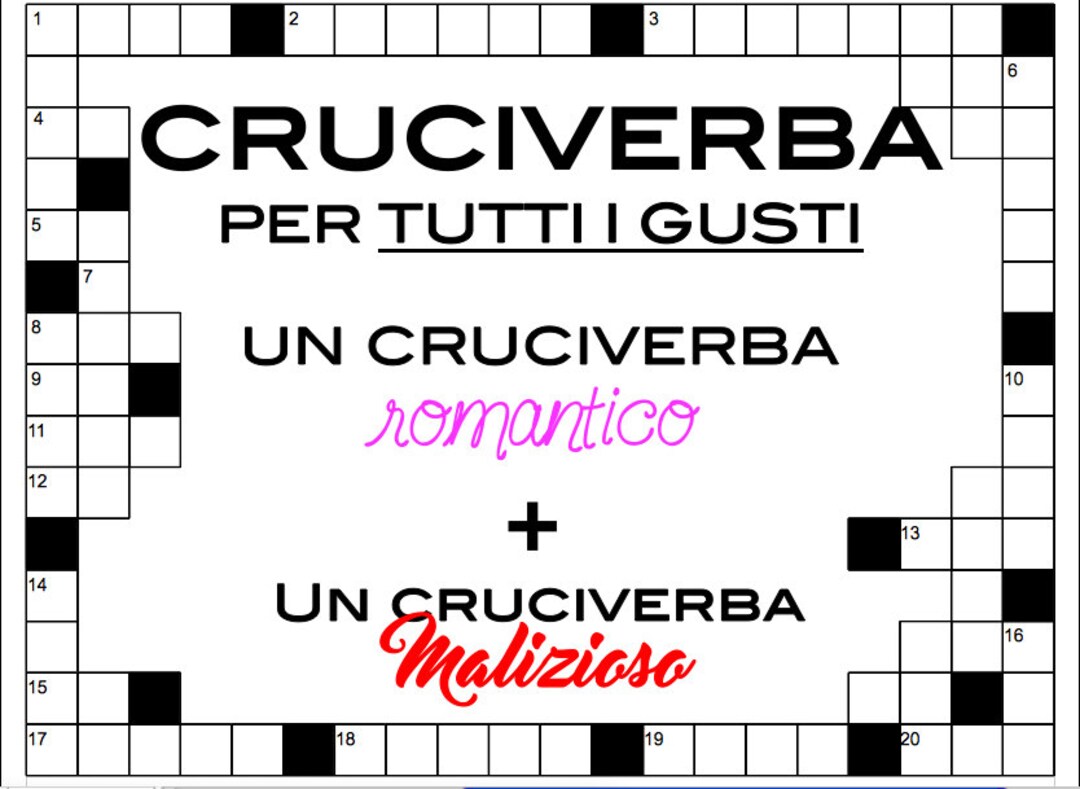 Cruciverba! Cruciverba Matrimonio! Cruciverba per Addio al