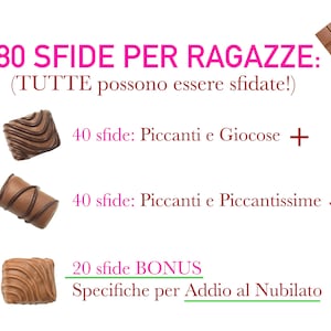 チョコレートのチャレンジと苦行が80個入ったボックスセット！さらにヘンパーティー向けの 20 の具体的なチャレンジ