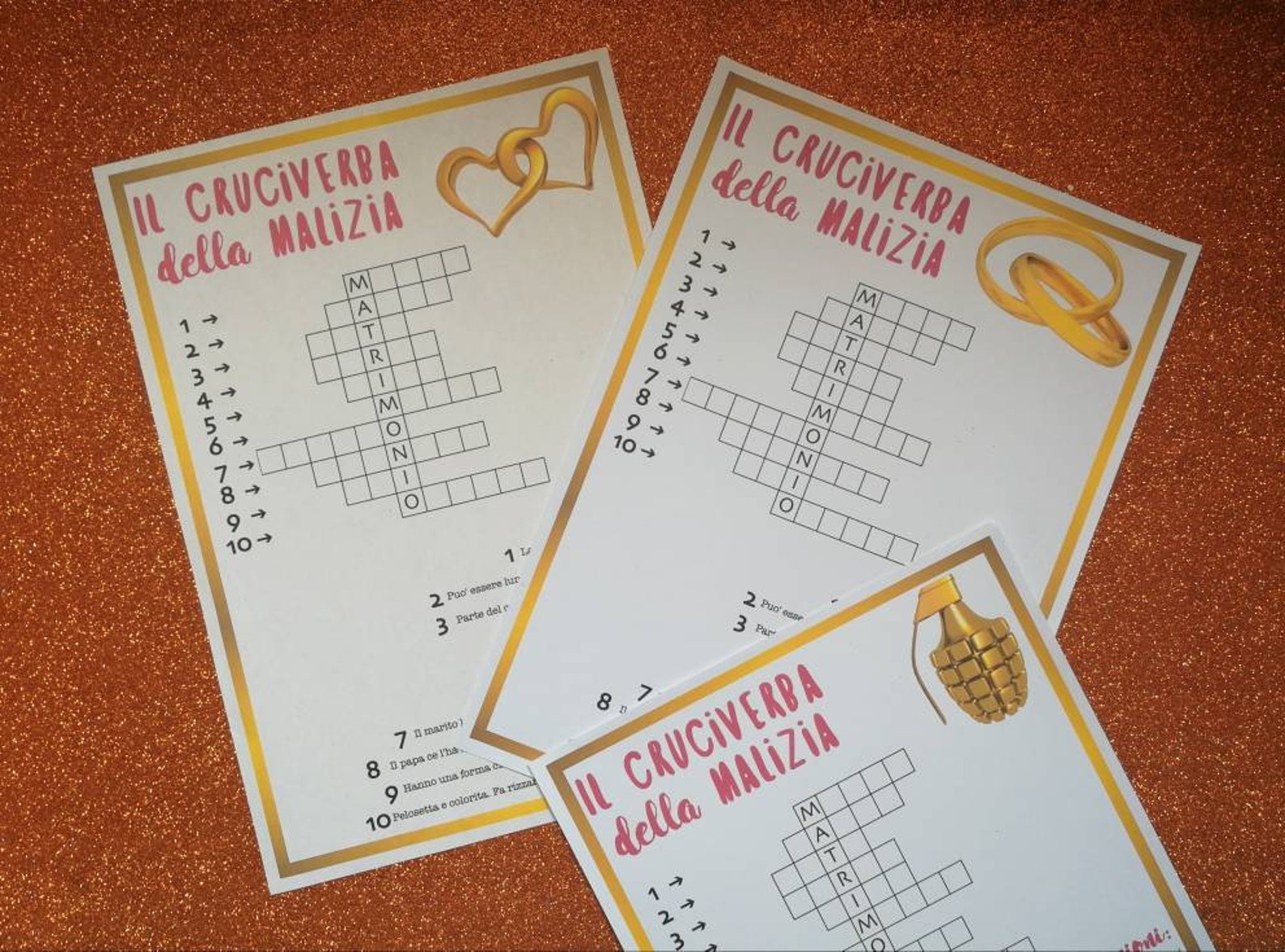 Cruciverba Cruciverba Matrimonio Cruciverba per Addio al Etsy Italia