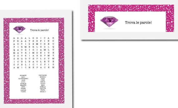 Trova Le Parole Gioco Per Addio Al Nubilato Etsy